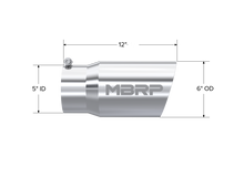 Load image into Gallery viewer, MBRP Universal Tip 6 O.D. Dual Wall Angled 5 inlet 12 length