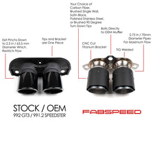 Load image into Gallery viewer, Fabspeed Porsche 992 GT3 / GT3 RS Deluxe Dual Style Tips (2022+)