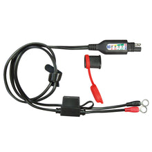 Load image into Gallery viewer, OptiMate MONITOR 12V lead-acid auto-marine Permanent battery lead (40&quot;-100cm 15/16&quot;&quot;- M8 rings) with integrated battery status / charge system monitor.
